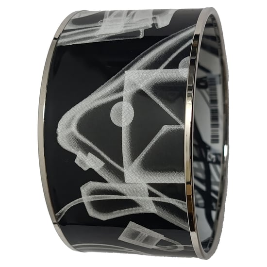 Hermès Please, Check-In Bangle Armband in Zwart Metaal - Image 3