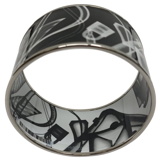 Hermès Please, Check-In Bangle Armband in Zwart Metaal - Image 5