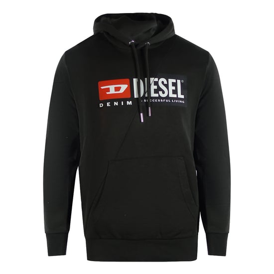 Diesel Denim Division Snijd Logo Zwarte Hoodie - Image 1