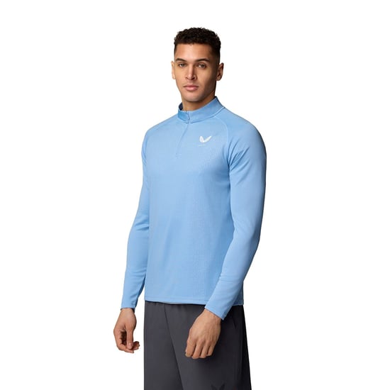 Castore Adapt 1/4 Zip Top Polyester Heren Zwarte Activewear T-Shirts - Image 1