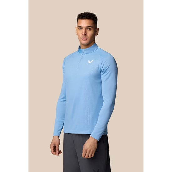 Castore Adapt 1/4 Zip Top Polyester Heren Zwarte Activewear T-Shirts - Image 2