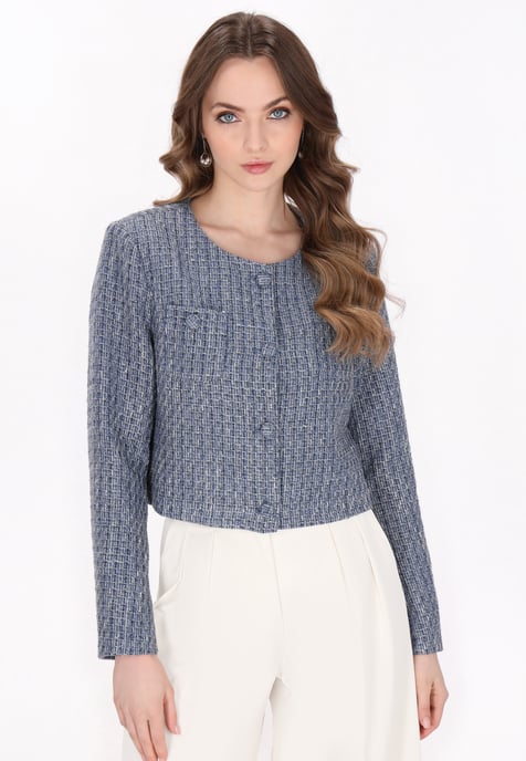 Dreimaster Blazer vrouwen marine glitter - Image 3