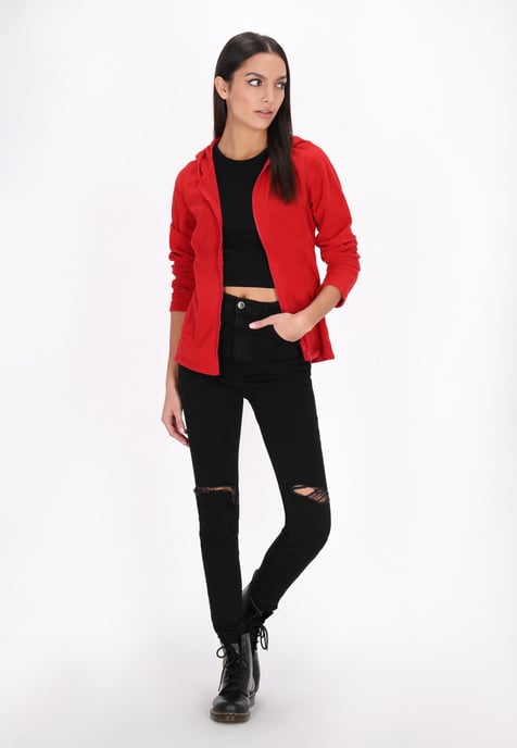 Mymo Fleece jas Dames rood - Image 2