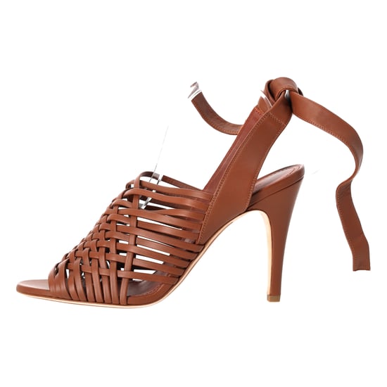 Loro Piana Kristin geweven sandalen met enkelbandjes in bruin leer - Image 2