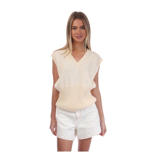 Off White Dames Zwemmen Mouwloos Top (Beige) - Image 1