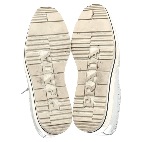 Prada Wingtip Oxford platform sneakers in metallic zilverkleurig leer - Image 6