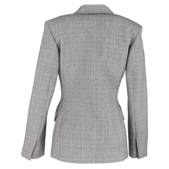 Balenciaga Prince Of Wales Gecheckte Blazer in Grijs Wol - Image 3