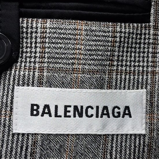Balenciaga Prince Of Wales Gecheckte Blazer in Grijs Wol - Image 4