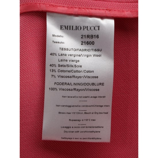 Emilio Pucci enkelgeknoopte blazer met zakken in roze wol - Image 5