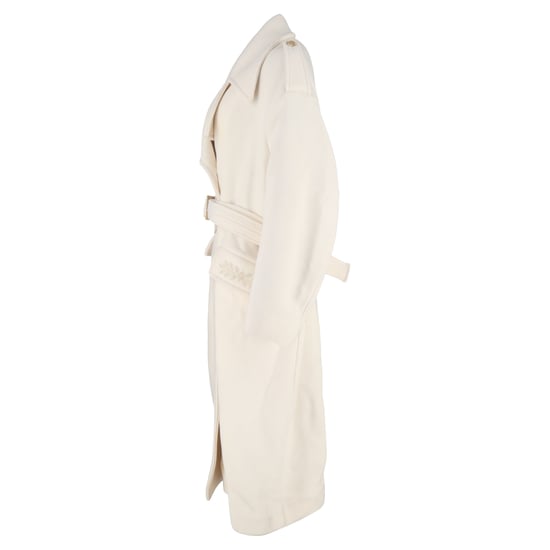 Etro Overized Dubbelzijdig Geknoopt Mantel met Zakken in Witte Wol - Image 2
