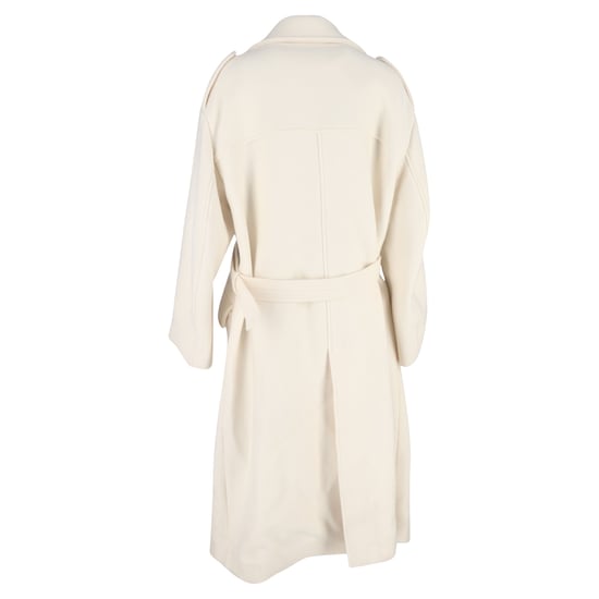 Etro Overized Dubbelzijdig Geknoopt Mantel met Zakken in Witte Wol - Image 3