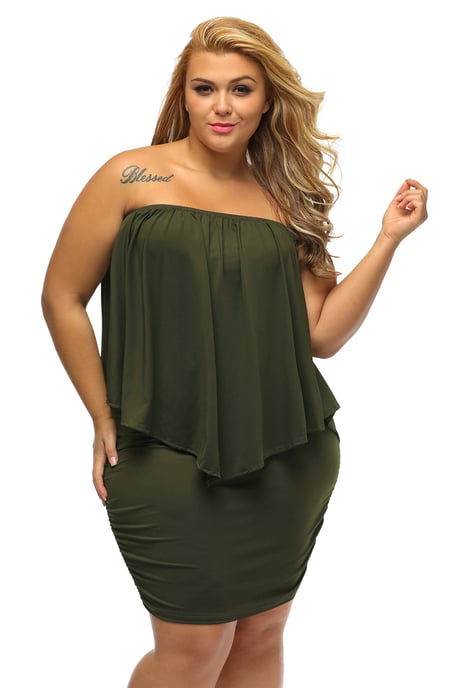 Plus Size Offshoulder Jurk - Image 2