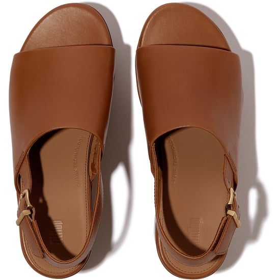 Fitflop Platfforms Hiel Backstrap Leer Dames Diep Tan Flip-Flops - Image 3