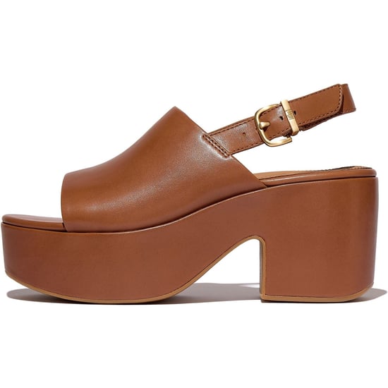 Fitflop Platfforms Hiel Backstrap Leer Dames Diep Tan Flip-Flops - Image 4