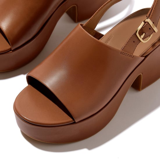 Fitflop Platfforms Hiel Backstrap Leer Dames Diep Tan Flip-Flops - Image 5