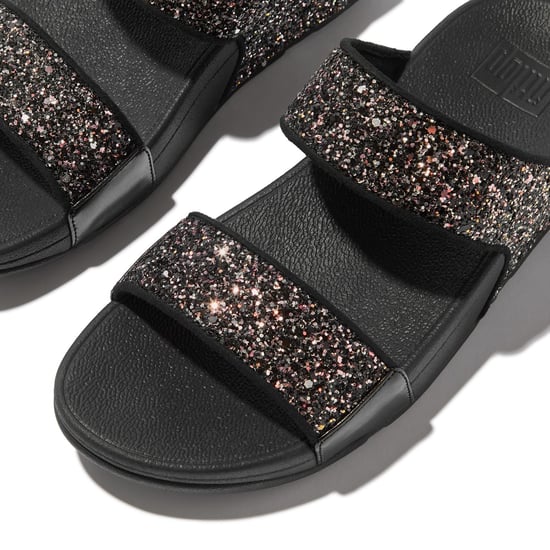 Fitflop Lulu 2 Bar Glitter Polyurethaan Dames Sandalen Zwart/Multi - Image 5