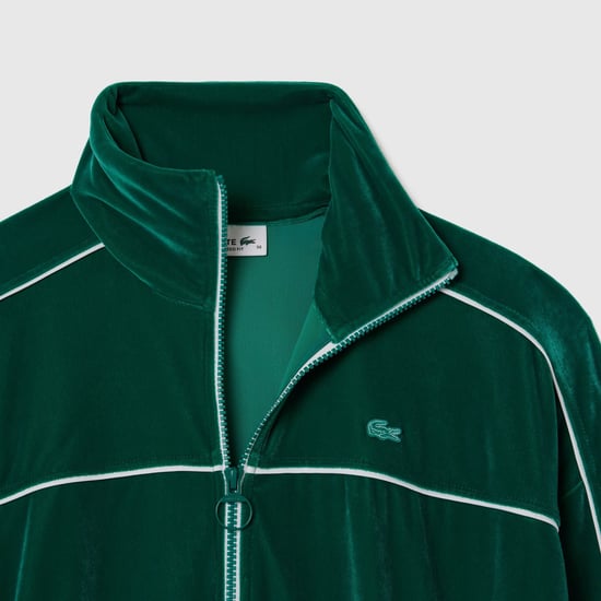 Oversized dames sweatshirt van Lacoste met rits en velours afwerking in meerdere kleuren. - Image 3