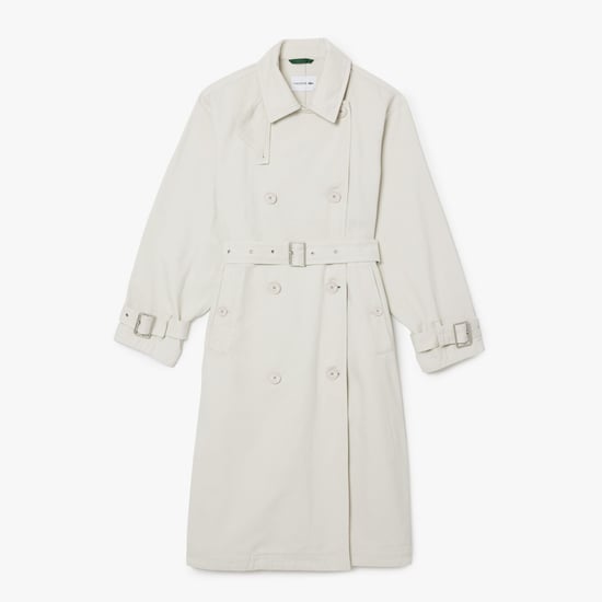 Oversized denim trenchcoat voor dames van Lacoste in grijs. - Image 1