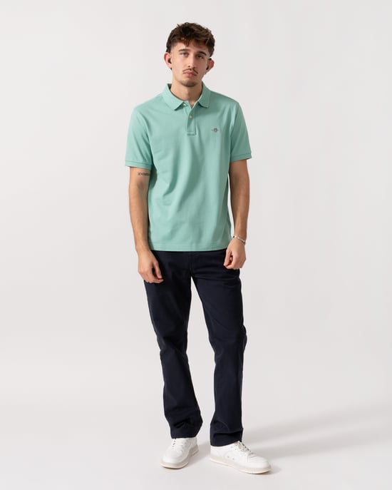 GANT Normaal Shield Piqué Poloshirt, Groen - Image 3
