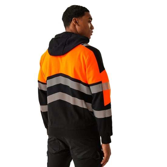 Regatta Professional Unisex X-Pro klasse 2 Hi-Vis Hoodie voor volwassenen (Zwart/Oranje) - Image 2