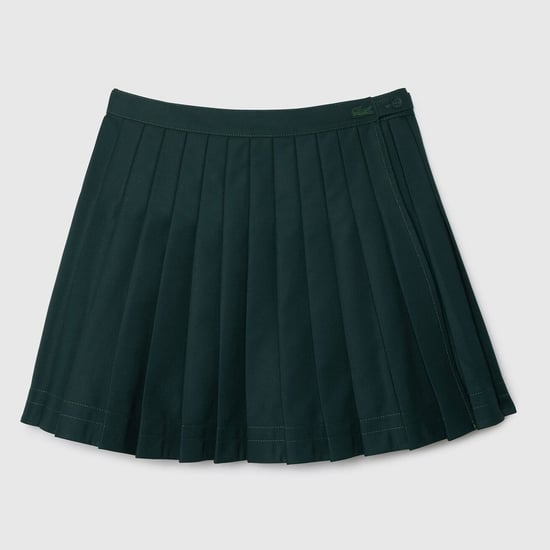 Lacoste damesrok van geplooide twill in groen - Image 1
