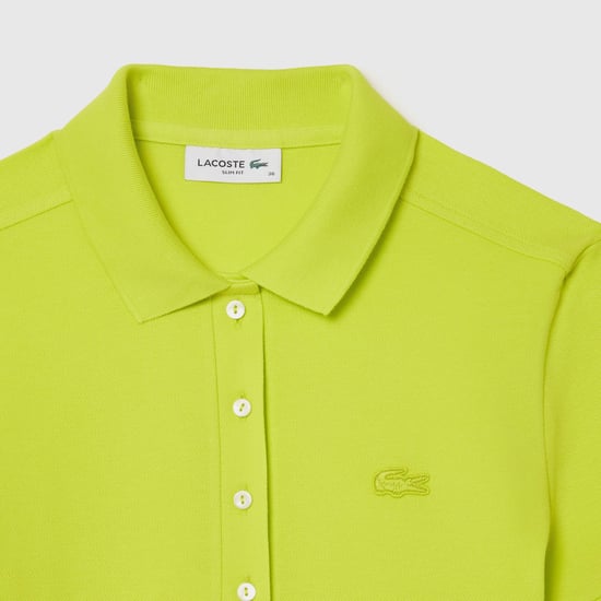 Lacoste L.12.D Slim-Fit poloshirt voor dames in geel - Image 3