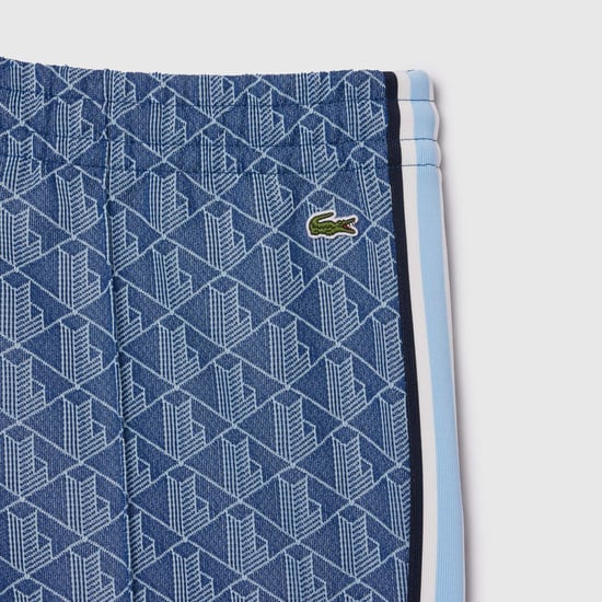 Lacoste flared joggingbroek met Monogram-motief voor dames in blauw - Image 3