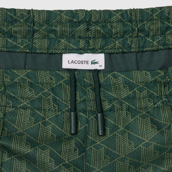Women's Lacoste Flared Monogram Sweatpants in Green - Image 2