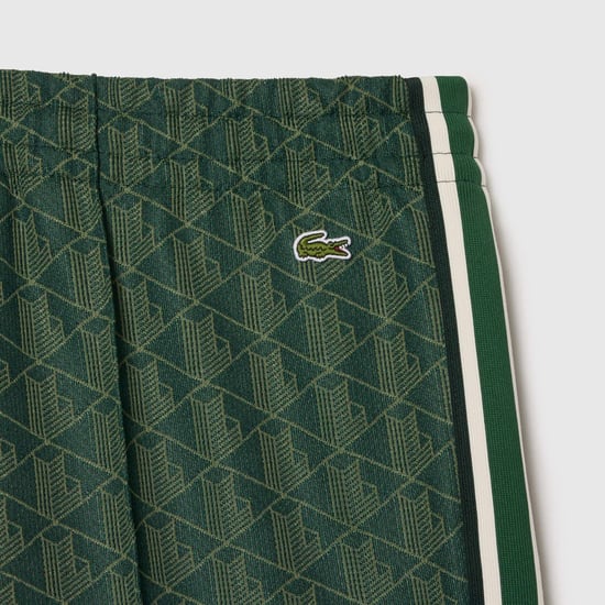 Women's Lacoste Flared Monogram Sweatpants in Green - Image 3