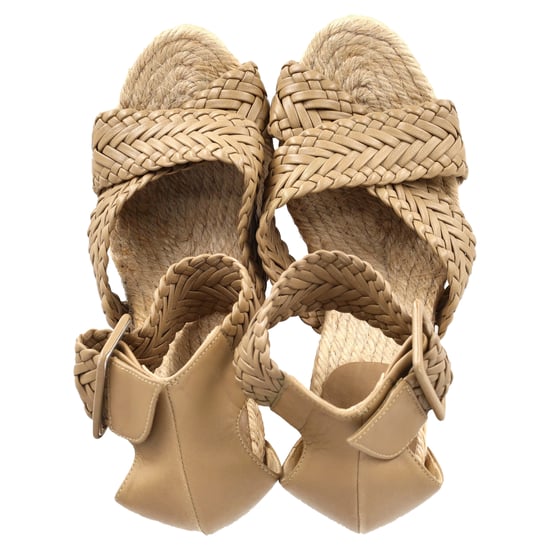 Hermès Criss-Cross Enkelsandalen met Wedge in Beige Leder - Image 3