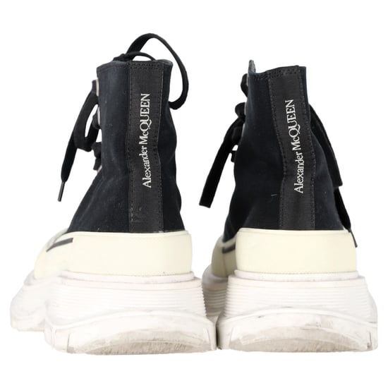 Alexander Mcqueen Tread Slick Hoge Sneakers in Zwart Canvas - Image 5