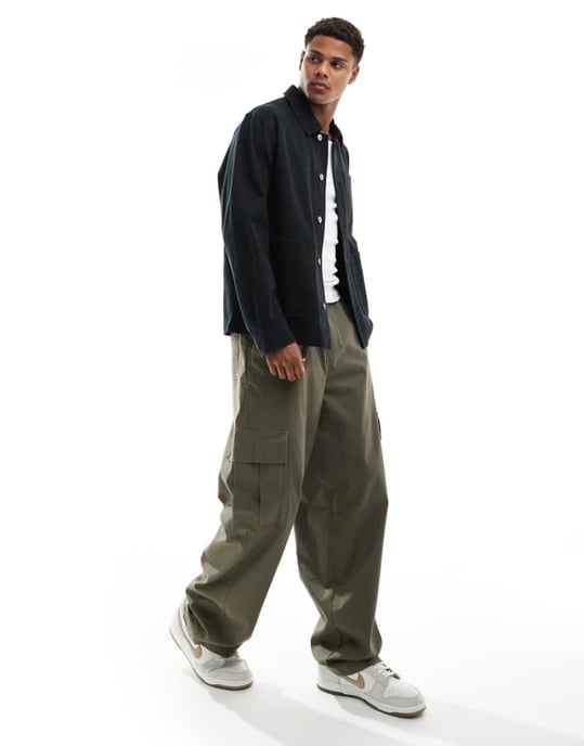 ASOS DESIGN tvättad arbetjacka i svart - Image 1