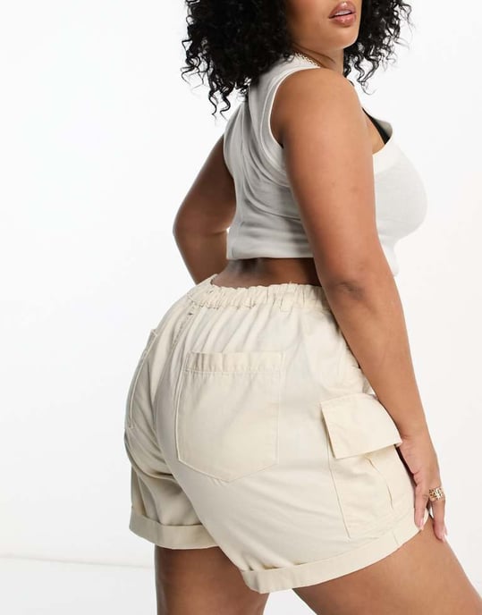 Simply Be cargoshorts i ecru - Image 3