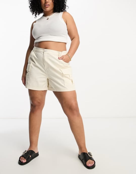 Simply Be cargoshorts i ecru - Image 4