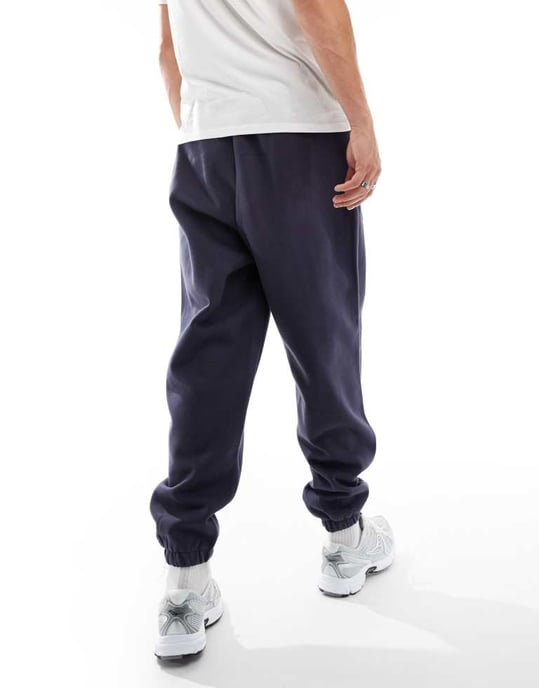 ASOS DESIGN premium tyngdtjock oversize joggers 400gsm i marinblå - Image 2
