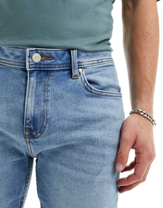 ASOS DESIGN skinny jeans i ljus tvättad blå - Image 3