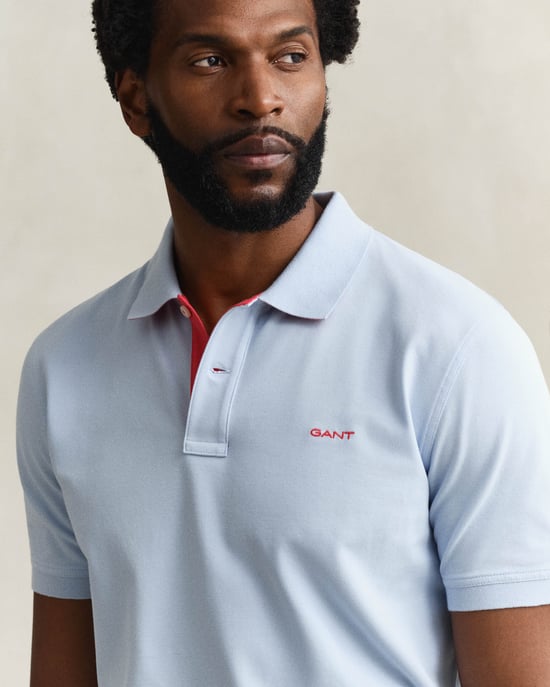 Short Sleeve Rugger in Light Blue - Image 3