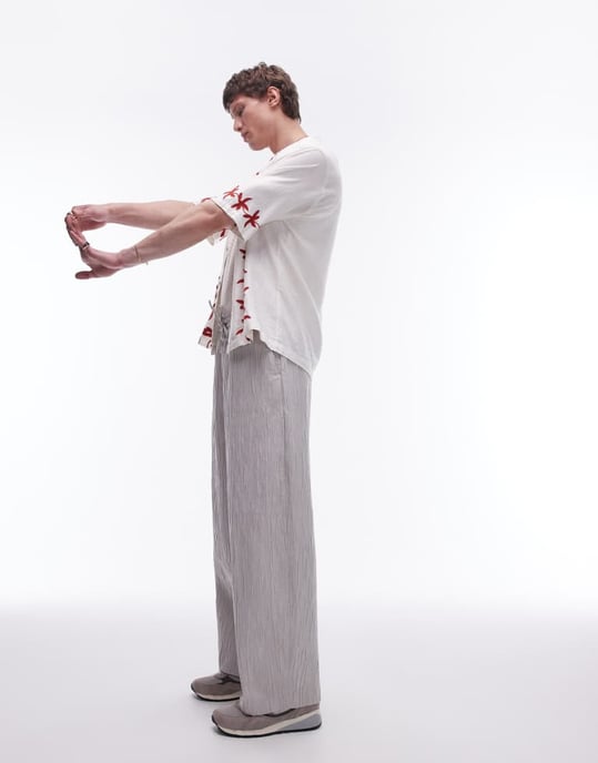 Topman premium vida strukturerade byxor i sten - Image 4