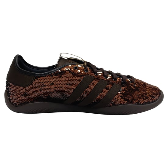 Adidas x Wales Bonner Karintha sneakers met pailletten in bruin satijn. - Image 1