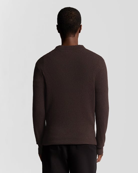 Lyle & Scott getextureerd gebreid vest met kraag - zwart - Image 4