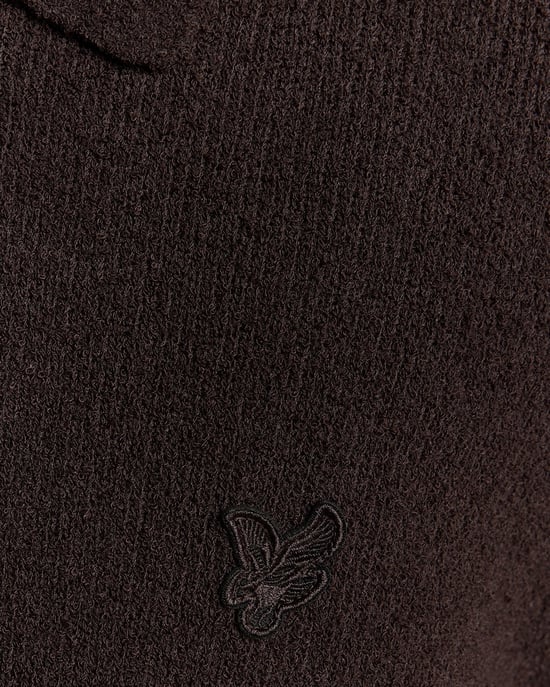Lyle & Scott getextureerd gebreid vest met kraag - zwart - Image 6