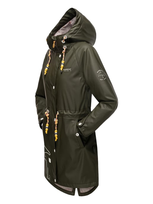Marikoo dames regenjas – Dancing Umbrella, waterdicht met capuchon - Image 4