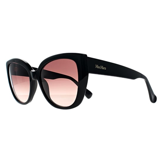 Max Mara Cat Eye Womens Shiny Black Smoke Grey Gradient MM0040 Logo 11 - Image 2