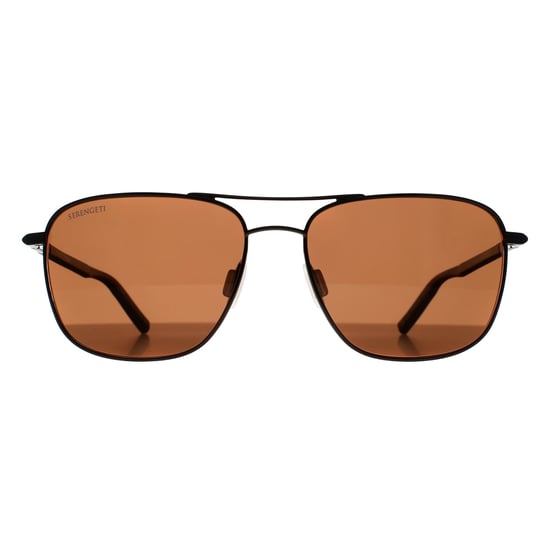 Serengeti Aviator Heren Glimmend Gunmetal Mineral Polarized Drivers Bruin Spello - Image 1