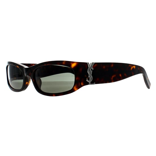 Saint Laurent Rechthoek Dames Donker Gespikkeld Havana Grijs SL M152 - Image 2