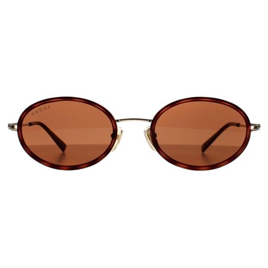Gucci Ovaal Dames Havana Goud Bruin GG1980S - Image 1