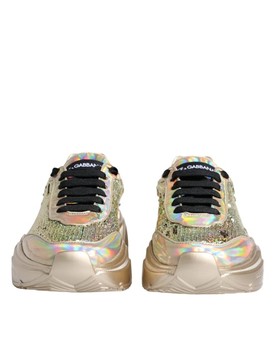 Dolce & Gabbana Gouden Pailletten Iriserende Daymaster Sneakers Schoenen - Image 2