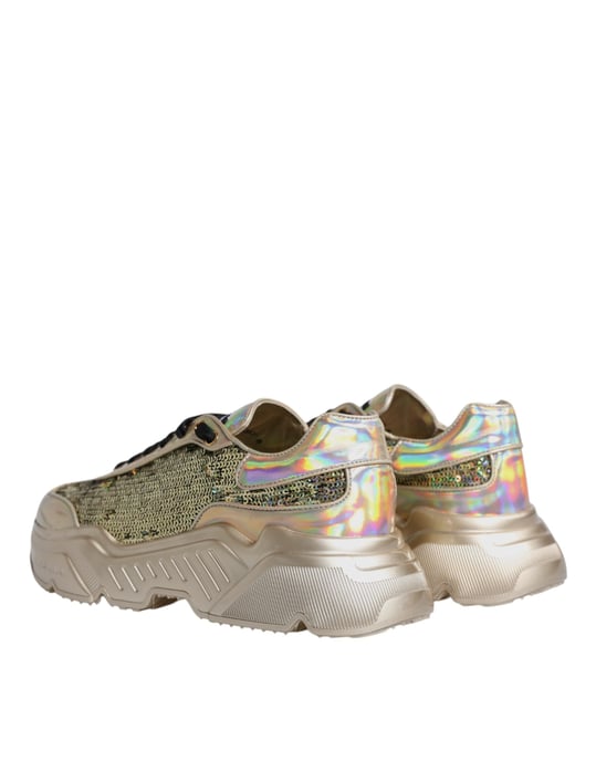 Dolce & Gabbana Gouden Pailletten Iriserende Daymaster Sneakers Schoenen - Image 5