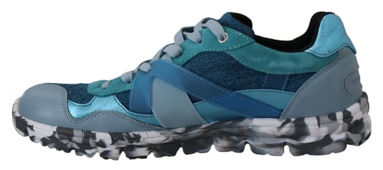 Dolce & Gabbana Blauwgriijze Leren Sport Lage Sneakers - Image 6