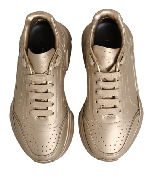 Dolce & Gabbana Gouden Leren Daymaster Dames Sneakerschoenen - Image 4